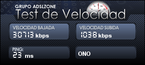 Test de velocidad Ono 30Megabits